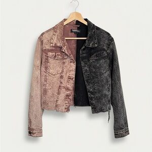Thrill Black and Brown Denim Jacket